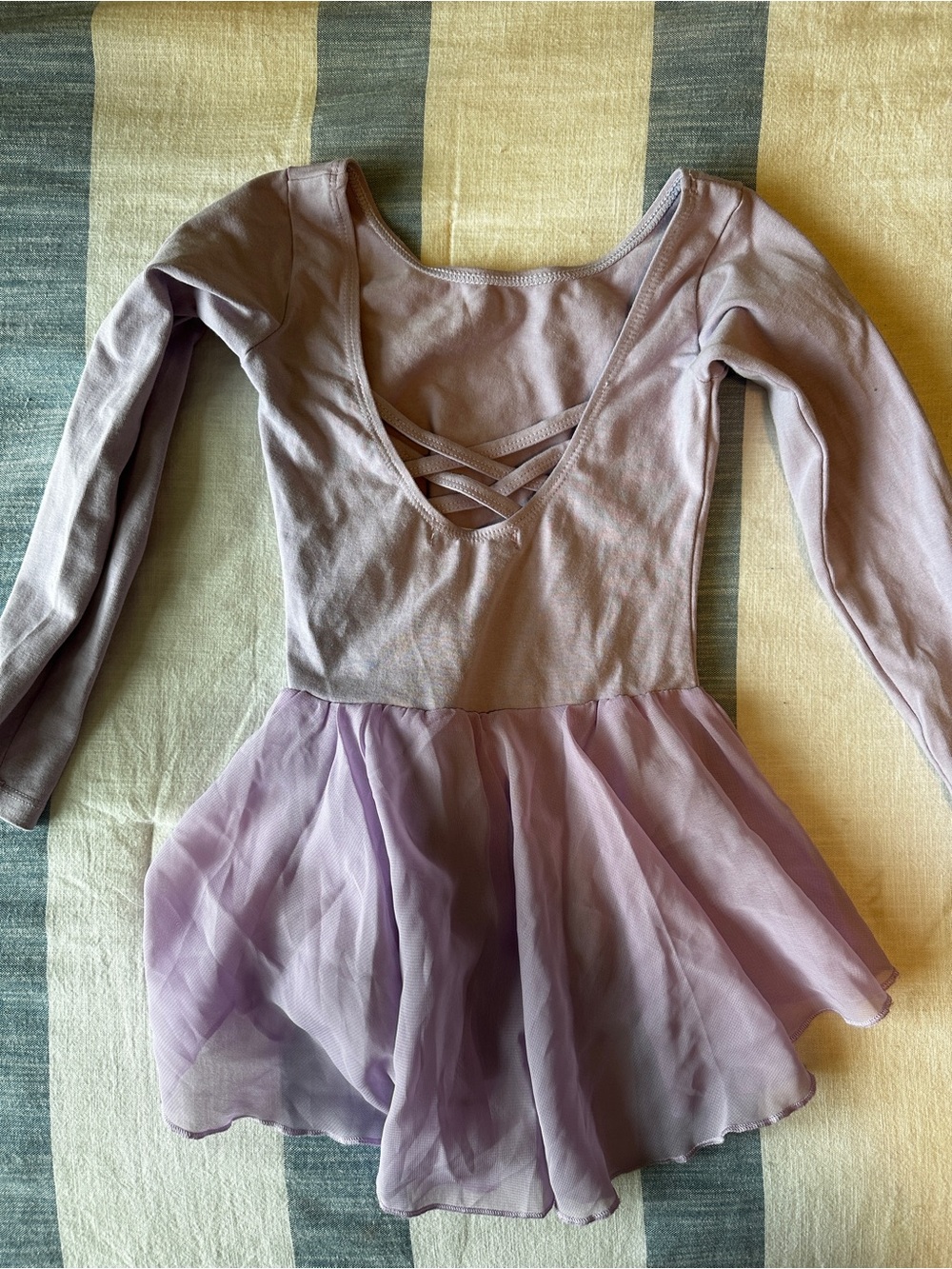 Kids Long-Sleeve Ballet Dress in Lavender - Youth Dance Costume